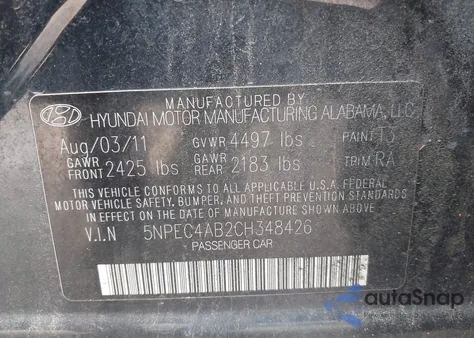 2012 Hyundai Sonata Se 2.0T from USA, damaged, VIN 5NPEC4AB2CH348426